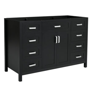 English Elm Christopher Knight Home® - 47" Bathroom Vanity Cabinet Base with 2 Soft-Close Doors & 8 Drawers, Pine Legs, Modern Classic Appeal Black N759P337621B