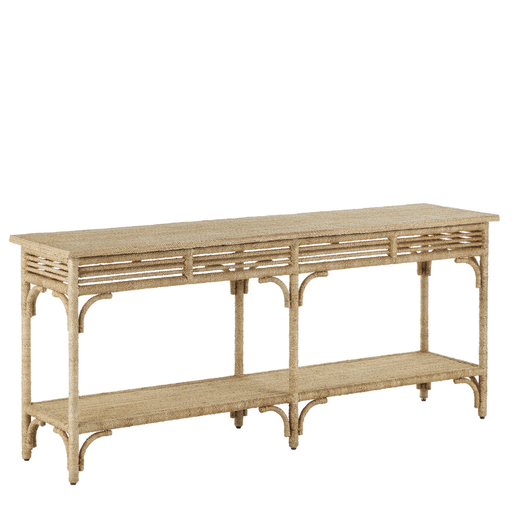 Olisa Rope Console Table - Handcrafted Elegance in Natural Abaca, Perfect for Traditional Interiors