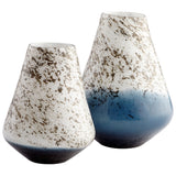 Orage Vase Blue and White 09542 Cyan Design