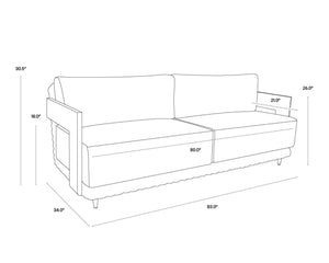 Sunpan POTENZA Sofa - Luxurious Palazzo Cream with Teak Frame, Deep Seating for Indoor & Outdoor Relaxation 109510