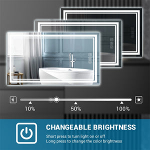 English Elm LED 36"x28" Bathroom Mirror with Front & Backlight, CRI90+ Dimmable 3-Color, 5-Min Defog, Memory T3177P284018