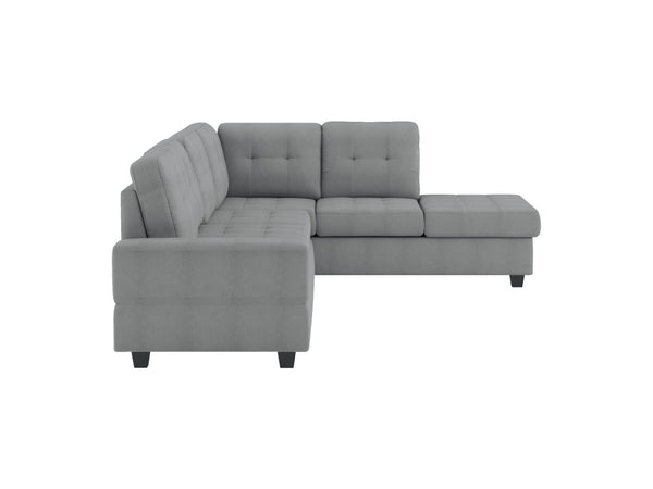 English Elm Modern Gray Microfiber Sectional Sofa with Reversible Chaise and Cup Holders B011S01294