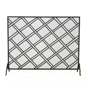 English Elm Christopher Knight Home® - FIRE Iron Fireplace Screen with Durable Mesh Guard and Stable Frame for Safety and Classic Hearth Appeal Black 61129.00BLK