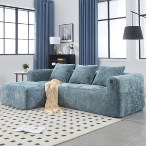 English Elm United We Win 98.42-Inch Modern Modular L-Shaped Sectional Sofa With Chaise & Smart Side Pockets W1568S00145-GIGA