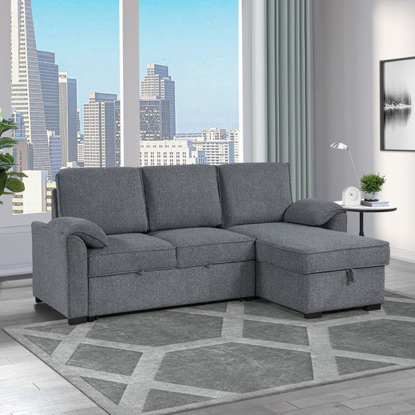 English Elm Rebecca Sleeper Sectional Sofa with Storage Chaise Usb Ports and Drop Down Table B201S00462
