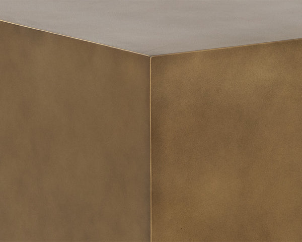 Sunpan Blakely Side Table - Contemporary Rectangular End Table with Bold Design and Artisan Craftsmanship Antique Brass