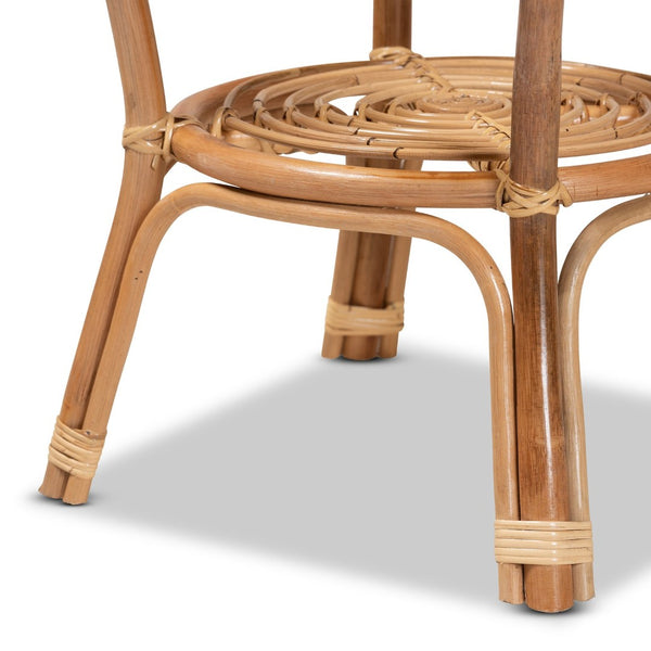 English Elm Modern Rattan Round Coffee Table Woven Geometric Lattice Bohemian Living Room Accent B2750P420350
