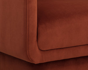 Sunpan Everton Lounge Chair - Classic Comfort with U-Shaped Arms and Floating Design for Modern Spaces Meg Rust