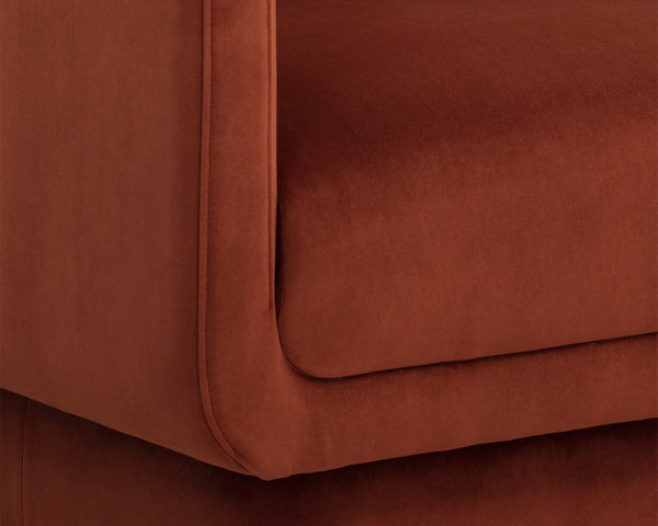 Sunpan Everton Lounge Chair - Classic Comfort with U-Shaped Arms and Floating Design for Modern Spaces Meg Rust