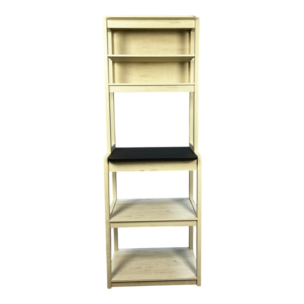 English Elm 23.62" Bakers Rack for Kitchen with 5-Tier Storage, Coffee Bar Station, Microwave Stand, Durable Design White+Black W1412P230430