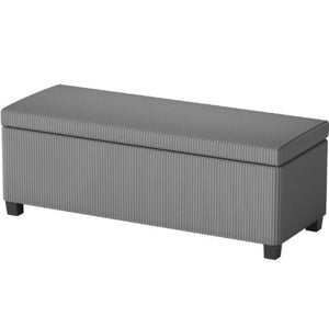 English Elm End of Bed Storage Bench Ribbed Corduroy Upholstered Lift Top with 22 Gallon Cavity T3971P431196