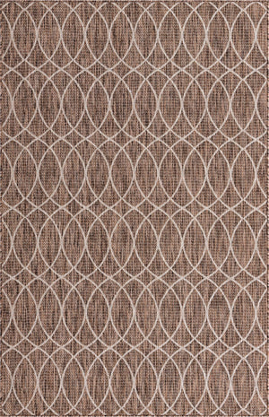 Unique Loom Outdoor Trellis Gitter Machine Made Trellis Rug Brown, Ivory 5' 3" x 8' 0"