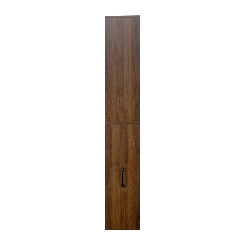 English Elm 70.87" Modern Display Storage Cabinet with 4-Tier Pull-Out Shelves, Dual Glass Doors for Home Walnut W331P295246