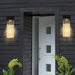 English Elm 2-pack Outdoor Led Wall Sconces Bubble Crystal Aluminum Dusk to Dawn Porch Lights W2312P415986