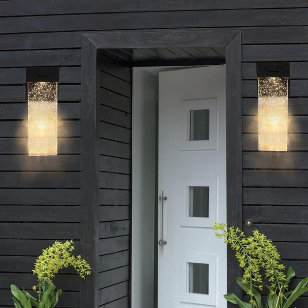 English Elm 2-pack Outdoor Led Wall Sconces Bubble Crystal Aluminum Dusk to Dawn Porch Lights W2312P415986