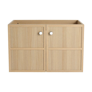 English Elm 30" Modern Wall-Mounted Bathroom Vanity Cabinet, Oak Plywood Finish, 2 Soft-Close Doors, Hardware Included W1972P265284