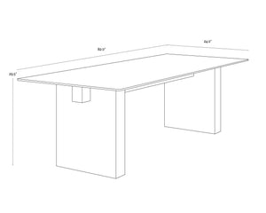 Sunpan Calvosa Dining Table Base with Ombre Design - Captivating Dark Bronze & Dark Walnut Finish