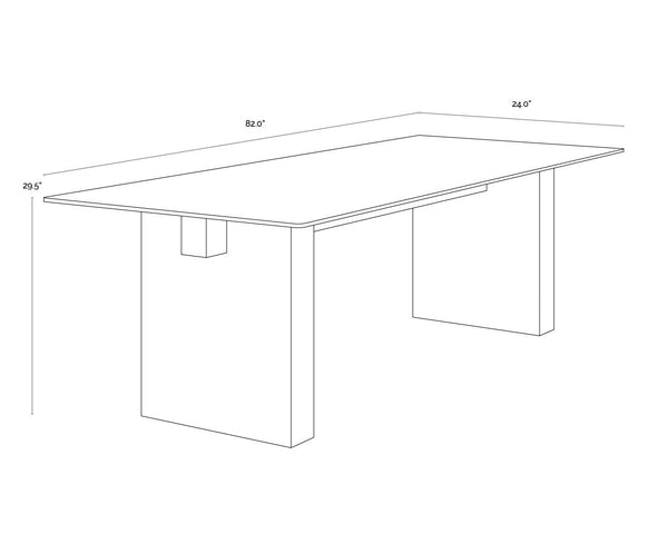 Sunpan Calvosa Dining Table Base with Ombre Design - Captivating Dark Bronze & Dark Walnut Finish