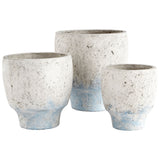 Venice Planter Antique White Blue Accents 09609 Cyan Design