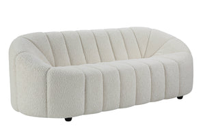 English Elm Osmash Plush White Teddy Sherpa Sofa with Full Foam Seat, Sturdy Larch Wood Frame, 70" Seat B2726P265299