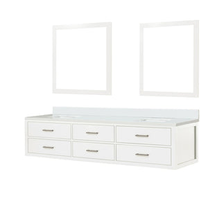 English Elm White Double Bath Vanity Set With Cultured Marble Top & 36" Mirrors - Elegant Storage Solution B2731S01588-GIGA