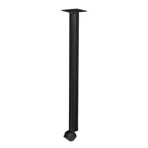 OSP Home Furnishings Post Leg Welded Steel Table Support with Locking Casters for Workbenches and Modular Furniture Black Glides 24”D LP24G-B