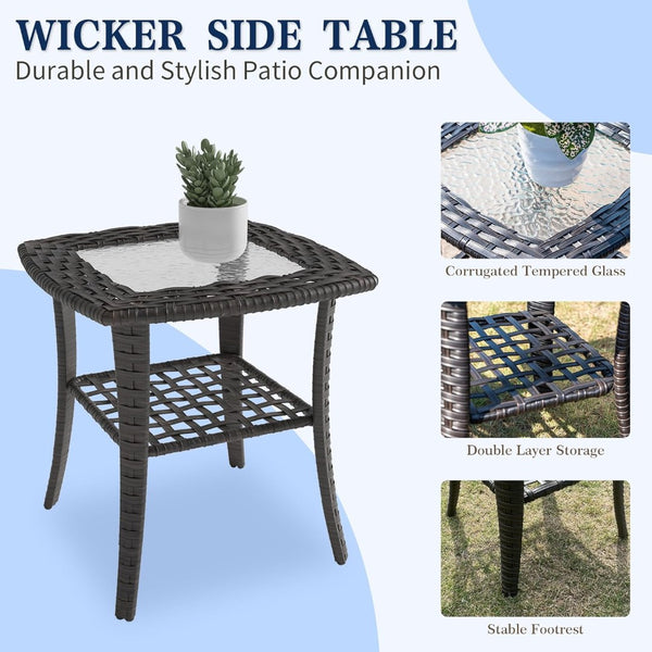 English Elm Tl Nine Piece Outdoor Pe Rattan Patio Set with Swivel Chairs Sofa and Side Table W5382S00009