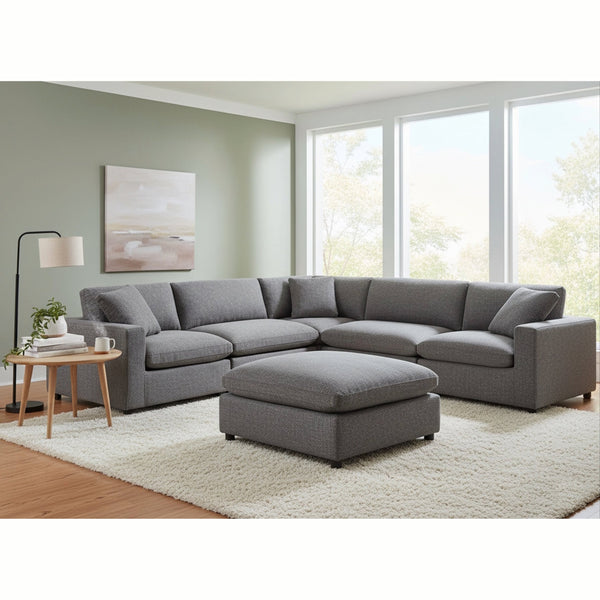 English Elm Cassandra 6-Piece Modular Sectional - Versatile Charcoal Sofa For Family Comfort & Stylish Living B050S00010