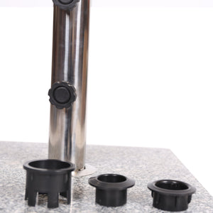 English Elm Christopher Knight Home® - MOJAVE Granite Umbrella Base Natural Grey - Heavy 22" Square Stone Stand, Stainless Pole Support N775P256431N