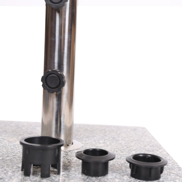 English Elm Christopher Knight Home® - MOJAVE Granite Umbrella Base Natural Grey - Heavy 22" Square Stone Stand, Stainless Pole Support N775P256431N