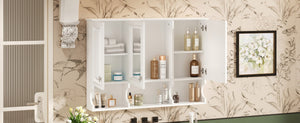 English Elm 3-in-1 Wall Mounted Bathroom Medicine Cabinet with Soft Close Mirror and Towel Bar White N710P358620K
