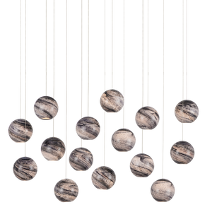 Palatino 15-Light Rectangular Multi-Drop Pendant