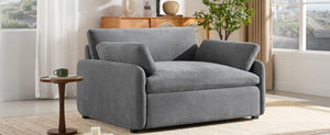 English Elm 50*43" Oversized Chenille Armchair Deep Lounge Seat Modern Minimalist Living Room Chair Gray N723S5042R