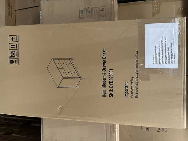 English Elm White Classic 4-Drawer Kids Dresser – Solid Poplar & Engineered Wood, Child-Safe, Anti-Tip, 35.4" Wide Storage Appeal W808P298011