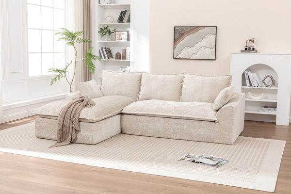 English Elm 103" Cloud Sectional Couch - Reversible L-Shaped Modular Sofa For Stylish Living Room Comfort W1170S00040