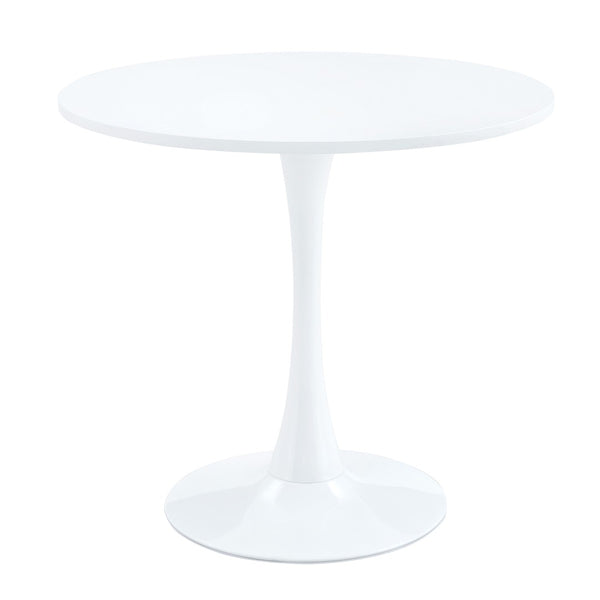 English Elm 31.9"hourglass-shaped Round Table White Mdf Top Nordic Style for Dining or Office W1151P256807