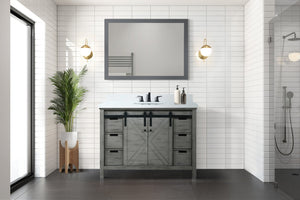 English Elm Ash Grey Bath Vanity Set 48" With 44" Mirror - Modern Design, Storage, And Ready-To-Install Convenience B2731S00926