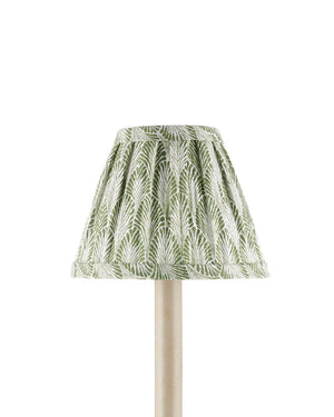 Currey & Company Plume Elegant Tapered Chandelier Shade With Fan-like Pattern By Lacefield Designs For Stunning Décor Green Cotton 0900-0052-currey-company