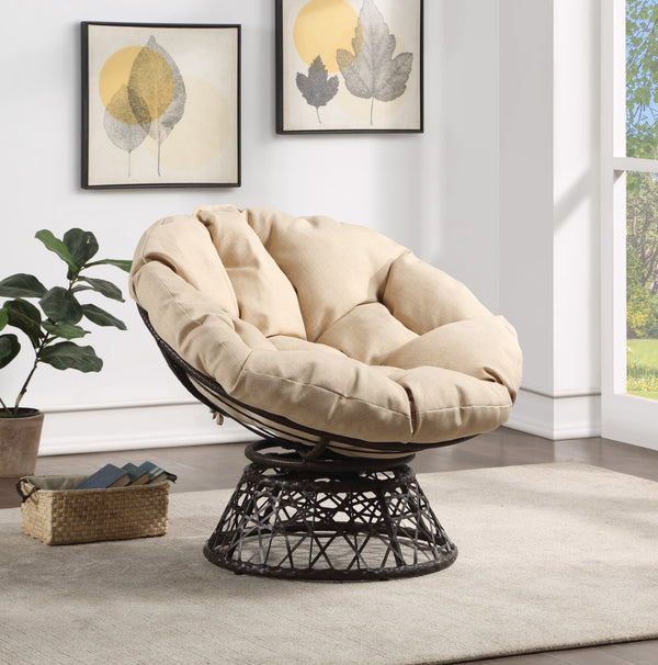OSP Home Furnishings Papasan Chair Cream