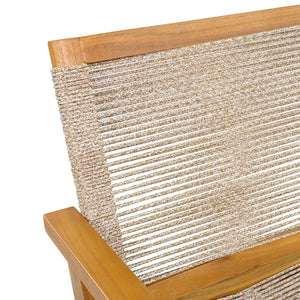 English Elm Outdoor Acacia Wood Dining Chairs with Woven Rope Seats for Patio or Terrace Set 2 N779P355695B