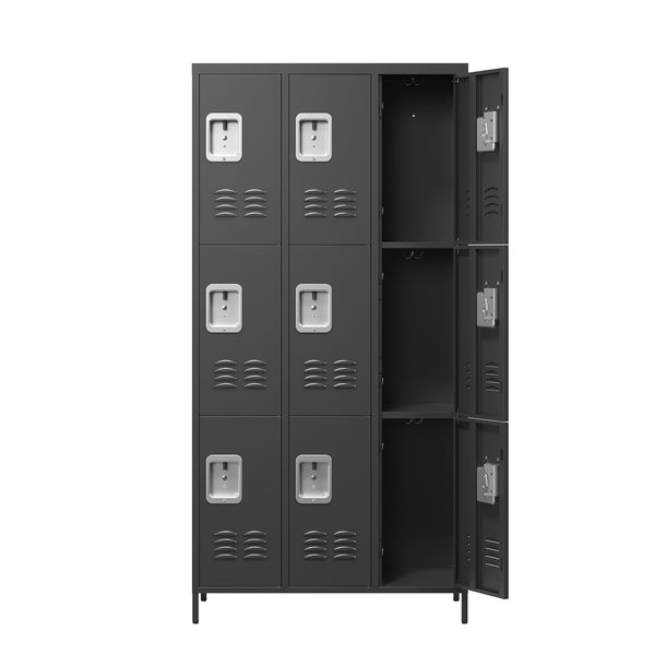English Elm 9 72"H Metal Lockers 9-Door Steel Locking Locker Cabinet for Gym, School, Office, Home Storage, Gray T2398P282152