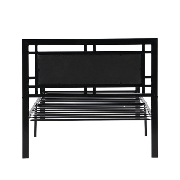 English Elm Twin Sturdy Metal Bed Frame for Twin Mattress — Quiet, Tool-Included Assembly, No Box Spring Needed, 300LB Capacity Black 43.7 L x 24 W x 3.35 H W2297P347753