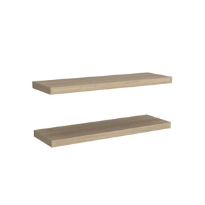 English Elm Ecco Floating Shelves Set of 2 — 31.5" Wall-Mounted Matte Particle Board Shelves with Hidden Brackets and Sturdy Support Beige 32 L x 11 W x 4 H B070P242435