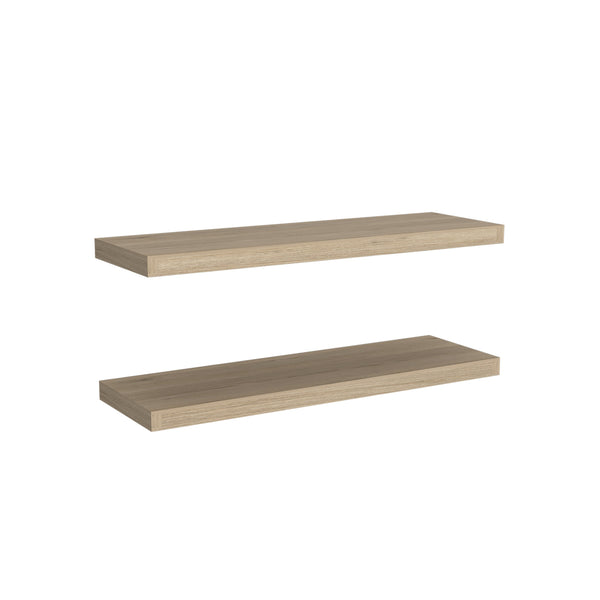 English Elm Ecco Floating Shelves Set of 2 — 31.5" Wall-Mounted Matte Particle Board Shelves with Hidden Brackets and Sturdy Support Beige 32 L x 11 W x 4 H B070P242435