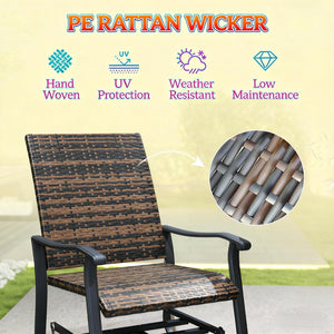 English Elm Garden Steel Frame Outdoor Glider Chair with Breathable Mesh for Porch or Patio T3971P444279