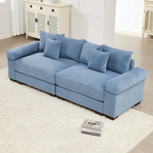 English Elm 92" Oversized Modular Sectional Couch In Plush Corduroy – Ergonomic Design, Flexible Layouts & Comfort W714S01347