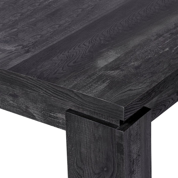 English Elm Dining 60" Rectangular Black Reclaimed Look Dining Table for 6 — Thick Block Legs, Modern MDF Finish B2710P286988