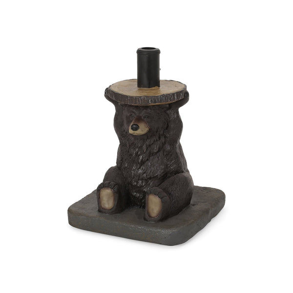 English Elm Christopher Knight Home® - BEAR Umbrella Base Dark Brown Concrete Resin Finish, Handcrafted Lightweight Design, No Assembly Needed 67766.00DBRN