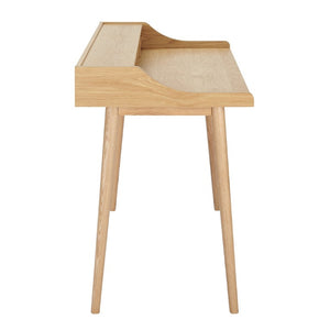 EuroStyle Flavio 47 Inch Writing Desk with Six Open Shelves for a Stylish Home Office Oak 09701-OAK