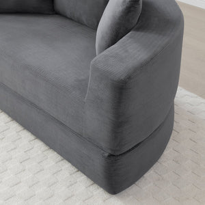 English Elm Convertible Corduroy Cloud Couch Bed with High-Density Foam, Boneless Futon Lounger for Cozy Relaxation Gray W2677P388981